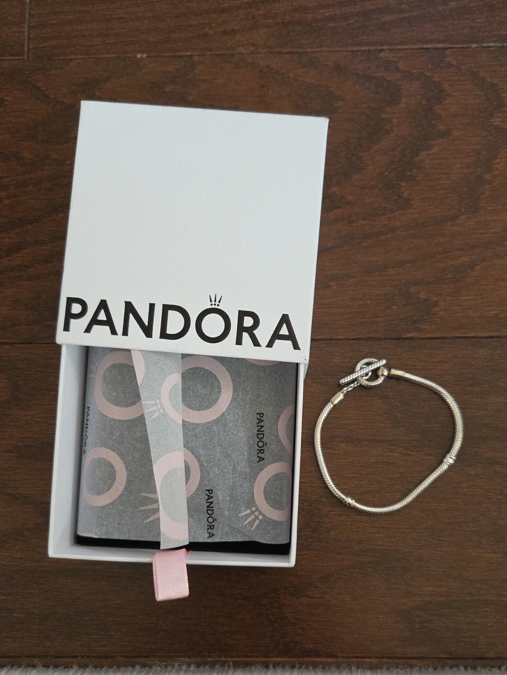 Pandora Silver Snake Chain Bracelet with Toggle Clasp